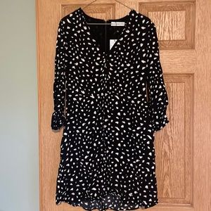 Ladies mango black and white detail dress